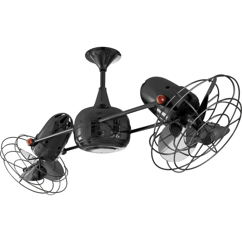 Matthews Fans Duplo-Dinamico 39in Rotational Ceiling Fan | Contemporary Black Nickel Cast Aluminum | Covered Patio & Sunroom | Model DD-BKN-MTL