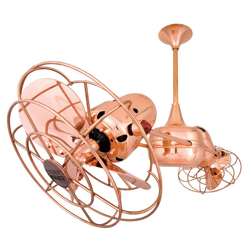 Matthews Fan Company Duplo Dinamico Copper 39in Ceiling Fan | Industrial Metal and Steel | Living Room & Covered Patio | Model DD-CP-MTL