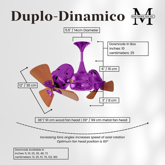 Matthews Fans Fan Duplo Dinamico Rotational Fan, Ametista