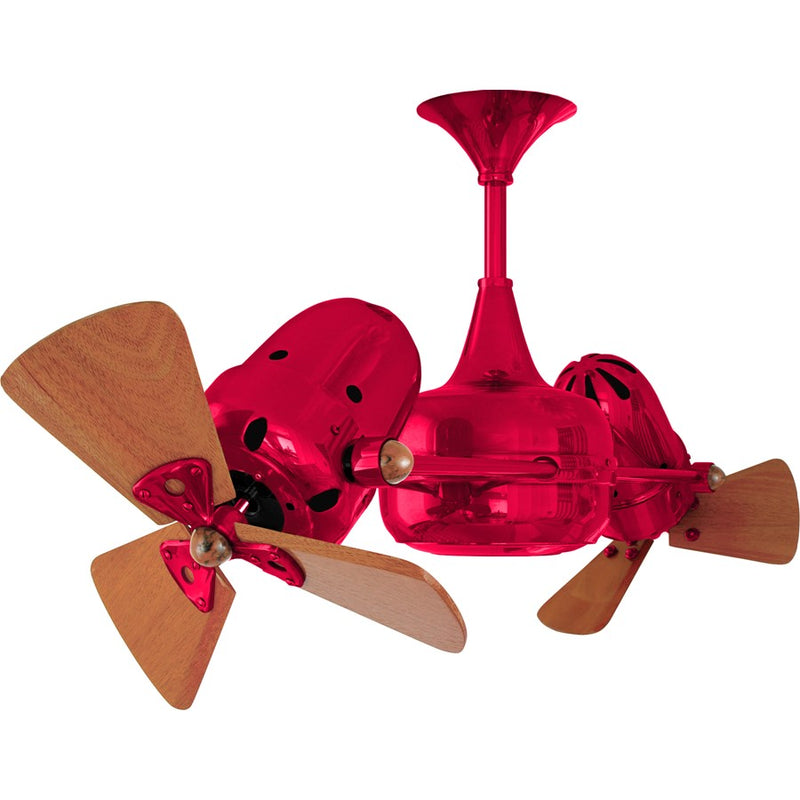 Matthews Fans Duplo Dinamico 36in Rotational Ceiling Fan | Contemporary Rubi and Mahogany Wood Blades | Living Room & Bedroom | Model DD-RED-WD