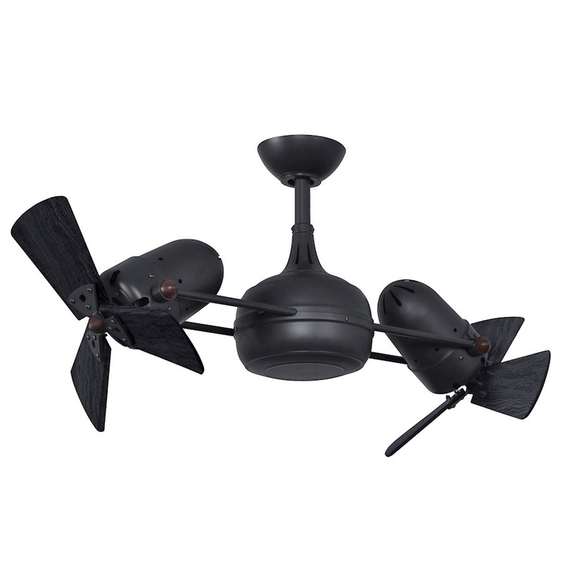 Matthews Fans Dagny 38in 6-Blade Ceiling Fan | Transitional Matte Black and Barn Wood | Living Room & Bedroom | 38 x 38 x 14 in | Model DG-BK-WDBW