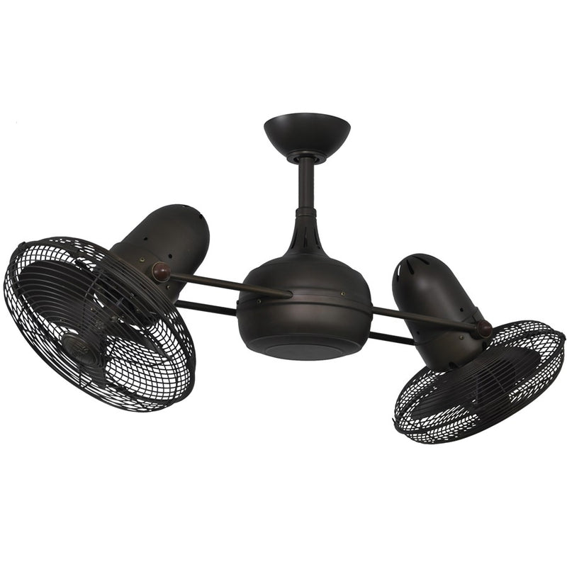 Matthews Fans Dagny 40in Dual Rotational Ceiling Fan | Textured Bronze Metal Blades | Living Room & Covered Patio | 40 x 14 in | Model DG-TB-MSAF