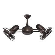 Matthews Fan Company Dagny 39in Rotational Ceiling Fan | Textured Bronze Metal Blades | Living Room & Bedroom | 39 x 22 x 7 in | Model DG-TB-MTL
