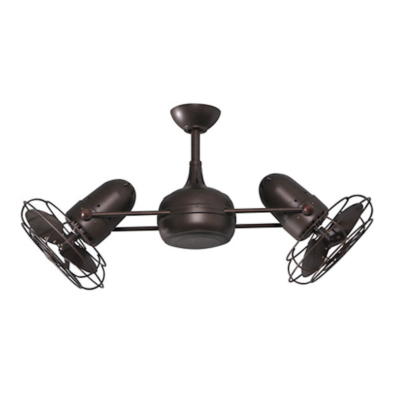 Matthews Fan Company Dagny 39in Rotational Ceiling Fan | Textured Bronze Metal Blades | Living Room & Bedroom | 39 x 22 x 7 in | Model DG-TB-MTL