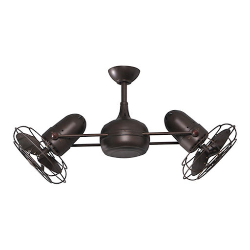 Matthews Fan Company Dagny 39in Rotational Ceiling Fan | Textured Bronze Metal Blades | Living Room & Bedroom | 39 x 22 x 7 in | Model DG-TB-MTL