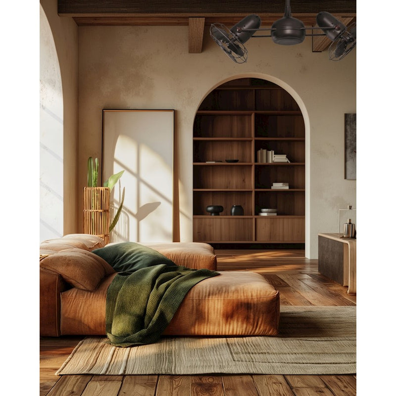 Matthews Fan Company Dagny 39in Rotational Ceiling Fan | Textured Bronze Metal Blades | Living Room & Bedroom | 39 x 22 x 7 in | Model DG-TB-MTL