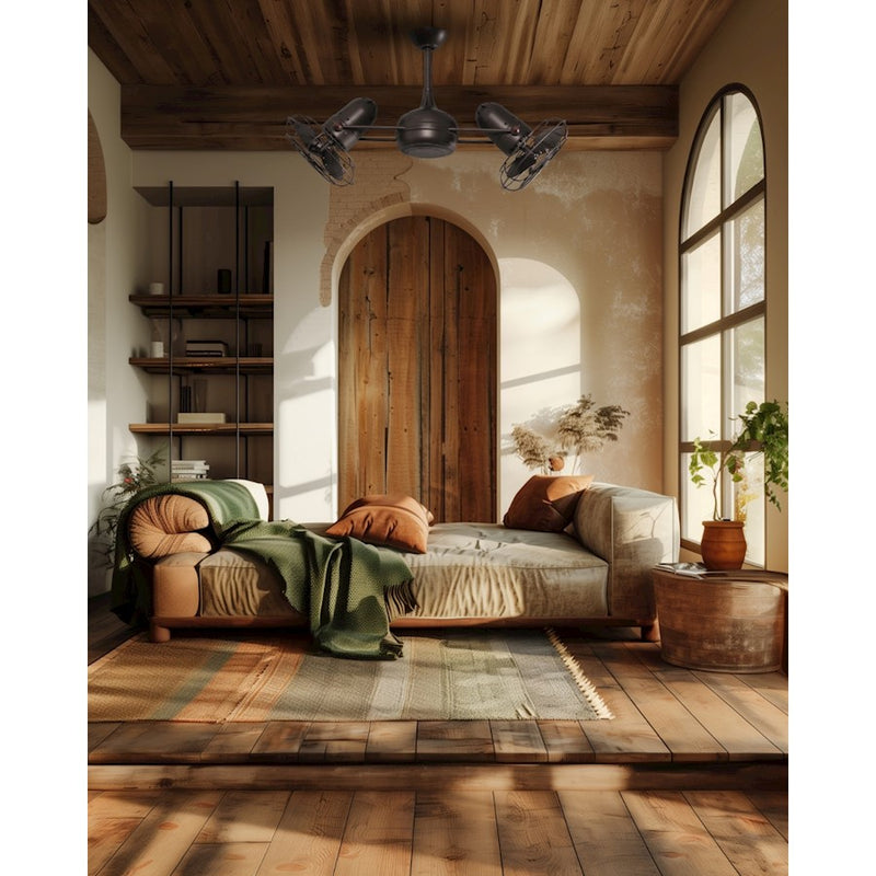 Matthews Fan Company Dagny 39in Rotational Ceiling Fan | Textured Bronze Metal Blades | Living Room & Bedroom | 39 x 22 x 7 in | Model DG-TB-MTL