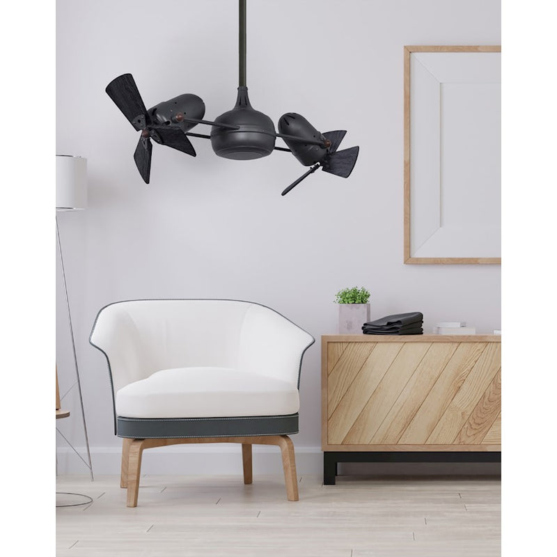 Matthews Fans Dagny 38in 6-Blade Ceiling Fan | Textured Bronze and Barn Wood Solid Wood Blades | Living Room & Covered Patio | Model DG-TB-WDBW