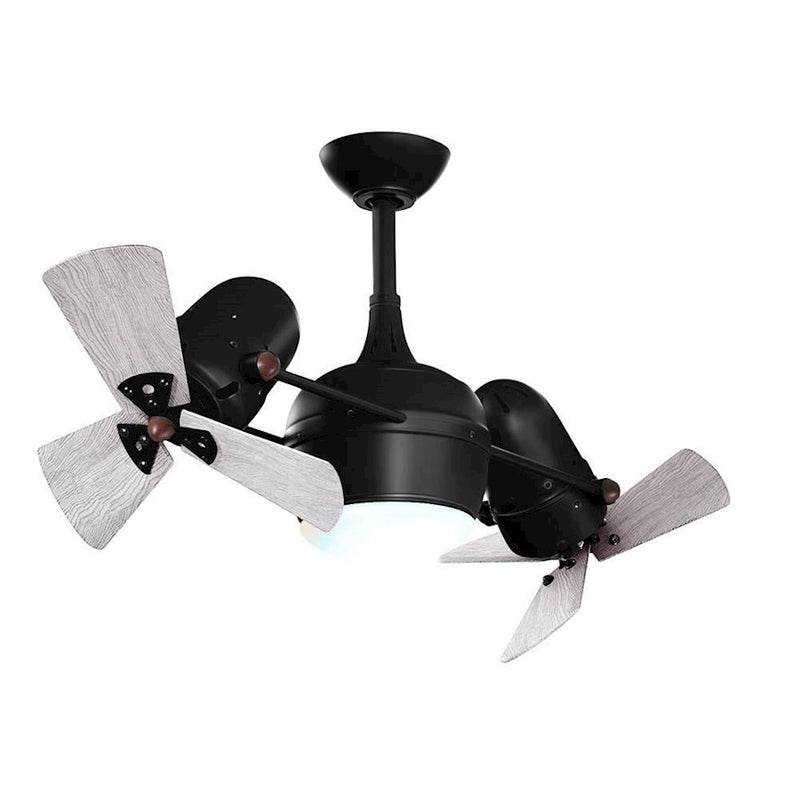 Matthews Fans Dagny LK 41in 6-Blade Rotational Ceiling Fan | Contemporary Matte Black and Mahogany Wood | Living Room & Bedroom | Model DGLK-BK-WD