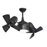 Matthews Fans Dagny LK 38in 6-Blade Rotational Ceiling Fan | Contemporary Matte Black and Wood | Living Room & Bedroom | Model DGLK-BK-WDBK