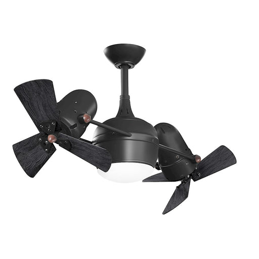 Matthews Fans Dagny LK 38in 6-Blade Rotational Ceiling Fan | Contemporary Matte Black and Wood | Living Room & Bedroom | Model DGLK-BK-WDBK