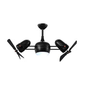 Matthews Fans Dagny LK 38in 6-Blade Rotational Ceiling Fan | Contemporary Matte Black and Wood | Living Room & Bedroom | Model DGLK-BK-WDBK