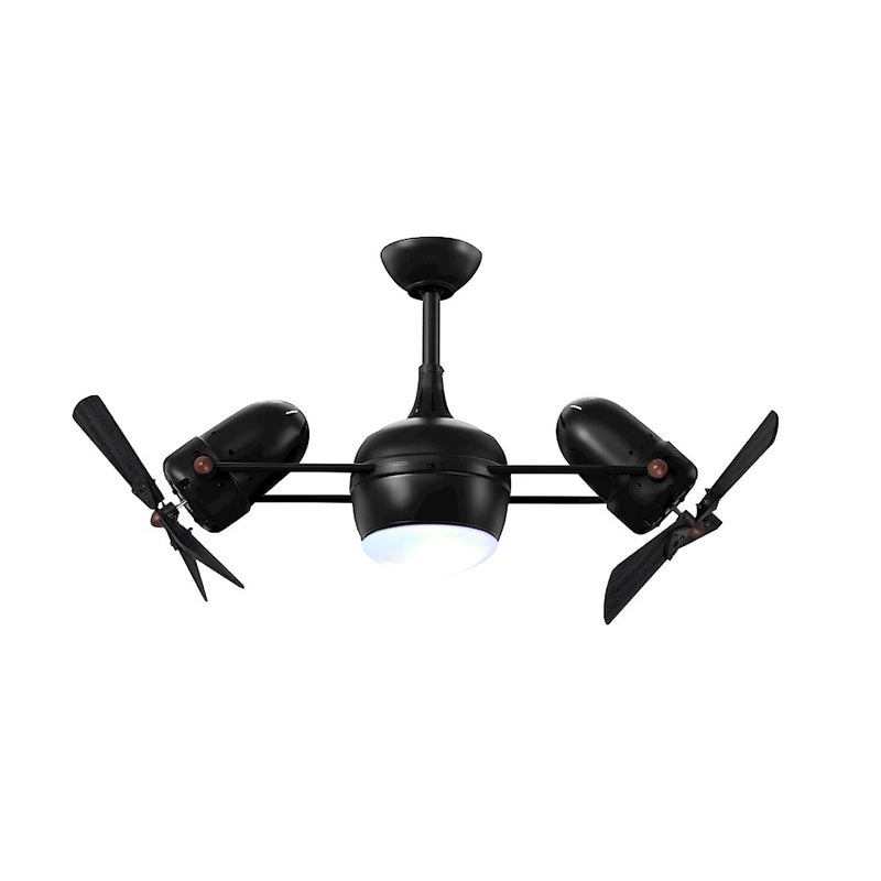 Matthews Fans Dagny LK 38in 6-Blade Rotational Ceiling Fan | Contemporary Matte Black and Wood | Living Room & Bedroom | Model DGLK-BK-WDBK