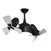 Matthews Fans Dagny LK 38in 6-Blade Rotational Ceiling Fan | Contemporary Matte Black and Barn Wood | Living Room & Bedroom | Model DGLK-BK-WDBW