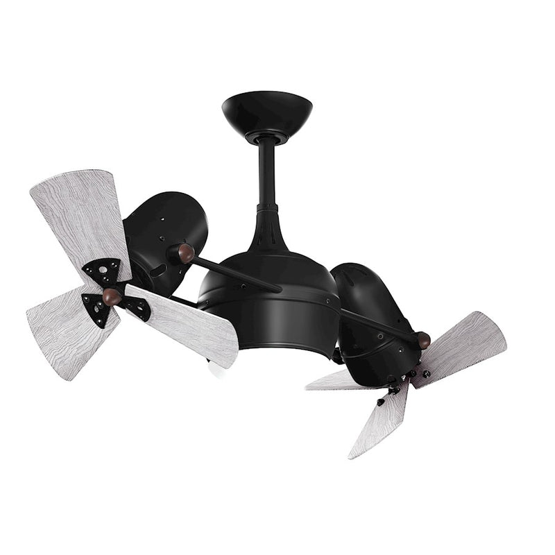 Matthews Fans Dagny LK 38in 6-Blade Rotational Ceiling Fan | Contemporary Matte Black and Barn Wood | Living Room & Bedroom | Model DGLK-BK-WDBW