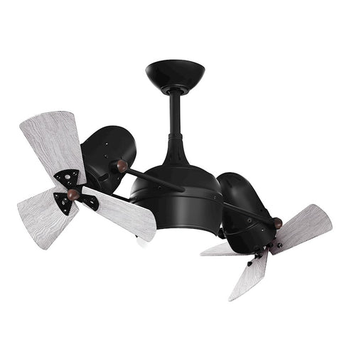 Matthews Fans Dagny LK 38in 6-Blade Rotational Ceiling Fan | Contemporary Matte Black and Barn Wood | Living Room & Bedroom | Model DGLK-BK-WDBW