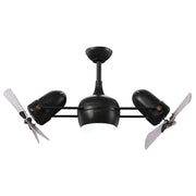 Matthews Fans Dagny LK 38in 6-Blade Rotational Ceiling Fan | Contemporary Matte Black and Barn Wood | Living Room & Bedroom | Model DGLK-BK-WDBW