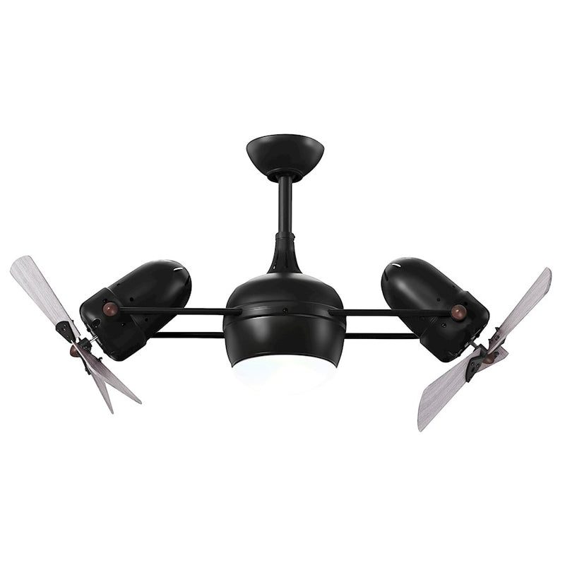Matthews Fans Dagny LK 38in 6-Blade Rotational Ceiling Fan | Contemporary Matte Black and Barn Wood | Living Room & Bedroom | Model DGLK-BK-WDBW
