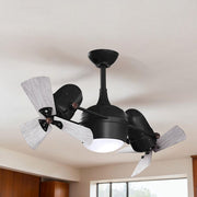 Matthews Fans Dagny LK 38in 6-Blade Rotational Ceiling Fan | Contemporary Matte Black and Barn Wood | Living Room & Bedroom | Model DGLK-BK-WDBW