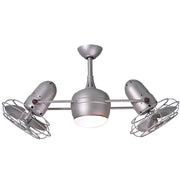 Matthews Fan Company Dagny 40in LED Ceiling Fan | Brushed Nickel Metal Blades | Living Room & Bedroom | 40 x 12 in | Model DGLK-BN-MTL