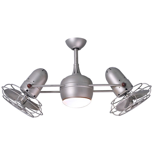 Matthews Fan Company Dagny 40in LED Ceiling Fan | Brushed Nickel Metal Blades | Living Room & Bedroom | 40 x 12 in | Model DGLK-BN-MTL