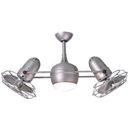 Matthews Fan Company Dagny 40in LED Ceiling Fan | Brushed Nickel Metal Blades | Living Room & Bedroom | 40 x 12 in | Model DGLK-BN-MTL