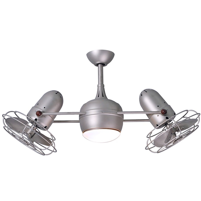 Matthews Fan Company Dagny 40in LED Ceiling Fan | Brushed Nickel Metal Blades | Living Room & Bedroom | 40 x 12 in | Model DGLK-BN-MTL