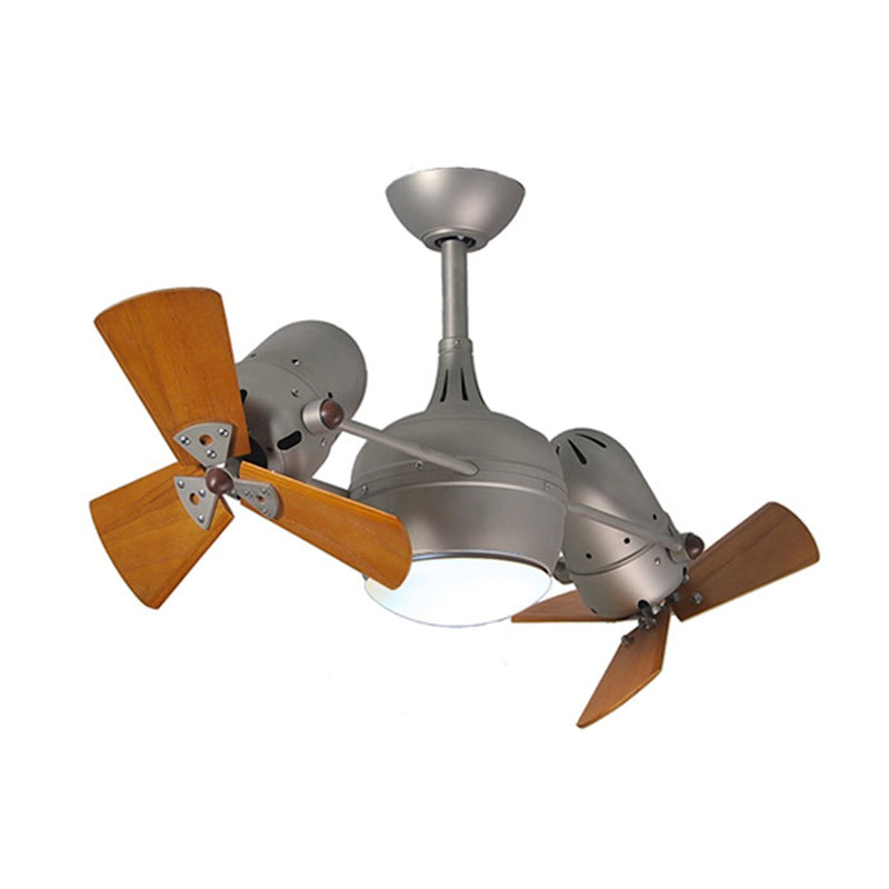 Matthews Fan Company Dagny 38in LED Ceiling Fan | Brushed Nickel Wood Blades | Living Room & Bedroom | 38 x 12 in | Model DGLK-BN-WD