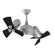 Matthews Fans Dagny LK 38in Dual Rotational LED Ceiling Fan | Brushed Nickel and Matte Black Wood Blades | Living Room & Covered | Model DGLK-BN-WDBK