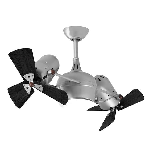 Matthews Fans Dagny LK 38in Dual Rotational LED Ceiling Fan | Brushed Nickel and Matte Black Wood Blades | Living Room & Covered | Model DGLK-BN-WDBK
