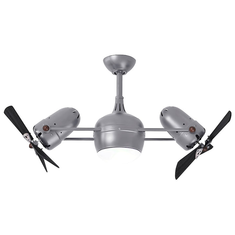 Matthews Fans Dagny LK 38in Dual Rotational LED Ceiling Fan | Brushed Nickel and Matte Black Wood Blades | Living Room & Covered | Model DGLK-BN-WDBK