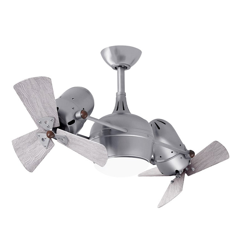 Matthews Fans Dagny LK 38in Dual Rotational LED Ceiling Fan | Brushed Nickel and Barn Wood Blades | Living Room & Covered Patio | Model DGLK-BN-WDBW
