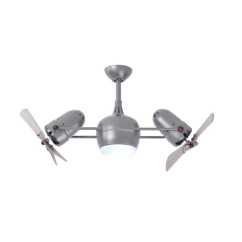 Matthews Fans Dagny LK 38in Dual Rotational LED Ceiling Fan | Brushed Nickel and Barn Wood Blades | Living Room & Covered Patio | Model DGLK-BN-WDBW