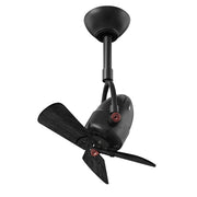 Matthews Fans Diane 16in 3-Blade Oscillating Ceiling Fan | Matte Black and Matte Black Wood Blades | Living Room & Covered Patio | Model DI-BK-WDBK