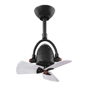 Matthews Fans Diane 16in 3-Blade Ceiling Fan | Matte Black and Barn Wood Blades | Small Rooms & Damp Locations | 14 x 16 in | Model DI-BK-WDBW