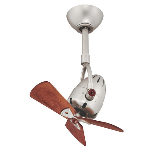 Matthews Fan Company Diane 16in Brushed Nickel Wood Ceiling Fan | Damp Rated Indoor/Outdoor | 16 x 10 in | Model DI-BN-WD
