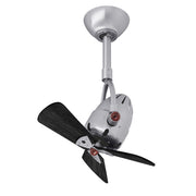 Matthews Fans Diane 16in 3-Blade Ceiling Fan | Brushed Nickel and Black Wood Blades | Small Rooms & Damp Locations | 14 x 16 in | Model DI-BN-WDBK