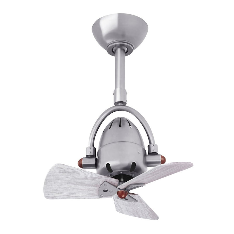 Matthews Fans Diane 16in 3-Blade Ceiling Fan | Brushed Nickel and Barn Wood Blades | Small Rooms & Damp Locations | 14 x 16 in | Model DI-BN-WDBW