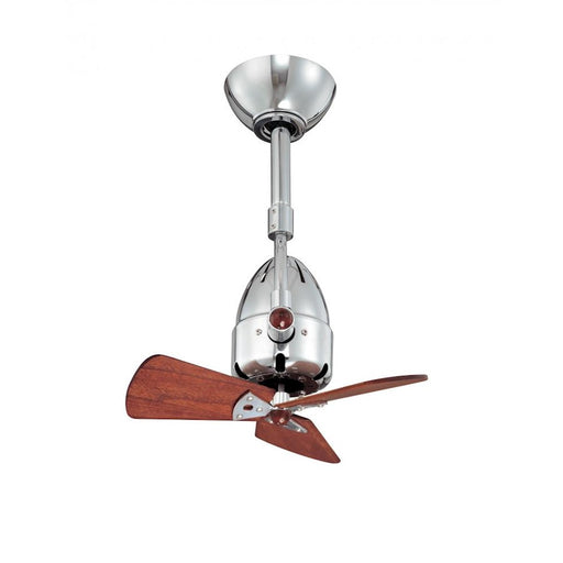 Matthews Fan Company Diane 16in Polished Chrome Wood Ceiling Fan | Damp Rated Indoor/Outdoor | 16 x 10 in | Model DI-CR-WD