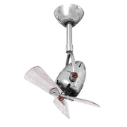 Matthews Fans Diane 16in 3-Blade Ceiling Fan | Contemporary Polished Chrome and Barn Wood Solid Wood Blades | Bedroom & Small Room | Model DI-CR-WDBW