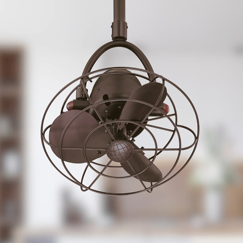 Matthews Fan Company Diane 16in Oscillating Ceiling Fan | Textured Bronze Metal Blades | Damp Rated for Covered Patio & Indoor | Model DI-TB-MTL