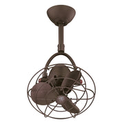 Matthews Fan Company Diane 16in Oscillating Ceiling Fan | Textured Bronze Metal Blades | Damp Rated for Covered Patio & Indoor | Model DI-TB-MTL