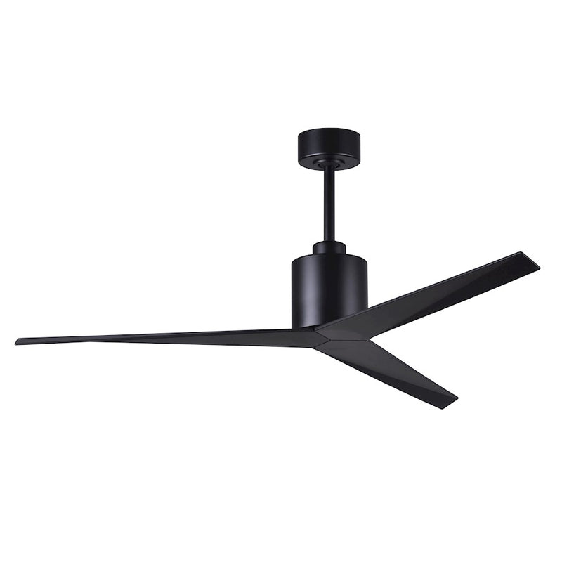 Matthews Fans Eliza 56in 3-Blade Ceiling Fan | Gloss White and Matte Black ABS Blades | Living Room & Bedroom | 56 x 56 x 12 in | Model EK-WH-BK