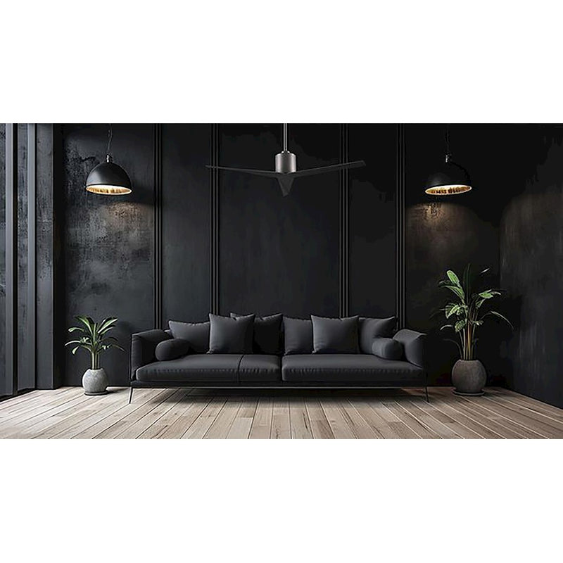 Matthews Fans Eliza 56in 3-Blade Ceiling Fan | Gloss White and Matte Black ABS Blades | Living Room & Bedroom | 56 x 56 x 12 in | Model EK-WH-BK