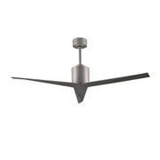 Matthews Fan Atlas Eliza 56in 3-Blade Ceiling Fan | Brushed Nickel and Brushed Nickel Blades | Living Room & Bedroom | Model EK-BN-BN