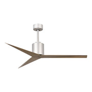 Matthews Fan Atlas Eliza 56in 3-Blade Ceiling Fan | Brushed Nickel and Gray Ash Blades | Living Room & Bedroom | 56 x 56 x 12 in | Model EK-BN-GA