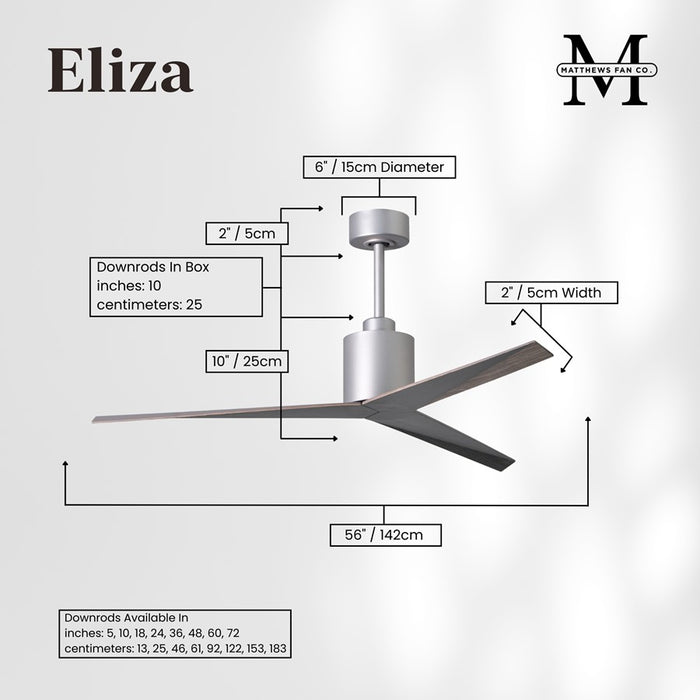Matthews Fans Fan Eliza Ceiling Fan, Brushed, Brushed Nickel