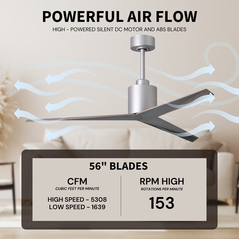 Matthews Fans Fan Eliza Ceiling Fan, Brushed, Brushed Nickel