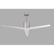 Matthews Fan Eliza 56in 3-Blade Ceiling Fan | Brushed Nickel and Gloss White Polycarbonate | Indoor & Outdoor Wet Locations | Model EK-BN-WH