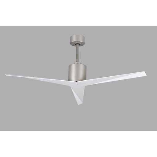 Matthews Fan Eliza 56in 3-Blade Ceiling Fan | Brushed Nickel and Gloss White Polycarbonate | Indoor & Outdoor Wet Locations | Model EK-BN-WH
